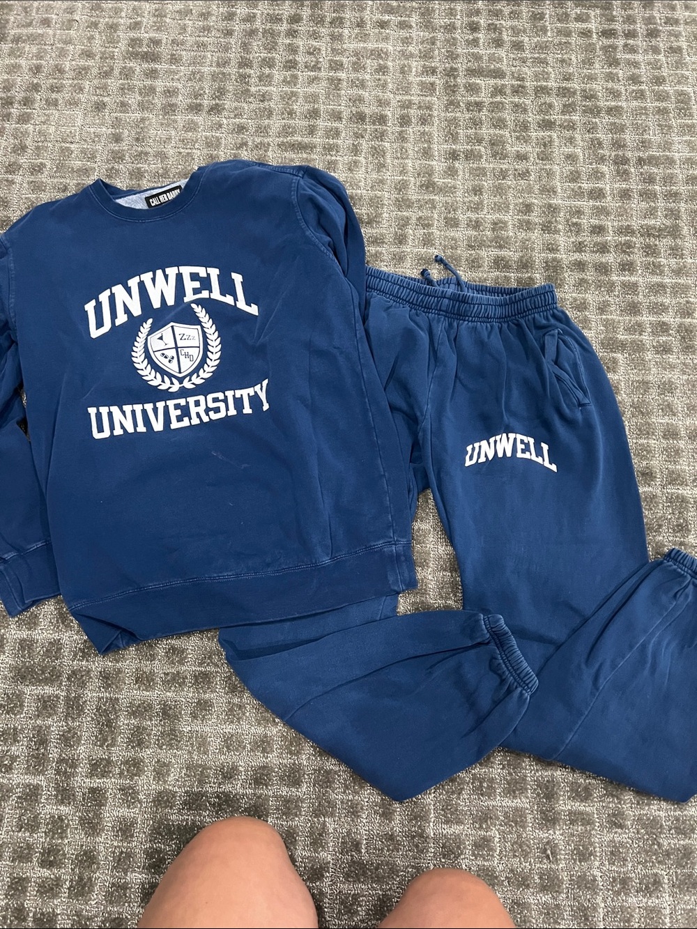 Unwell University Navy Sweatshirt & Joggers Set - Casual Athletic Co-Ord
